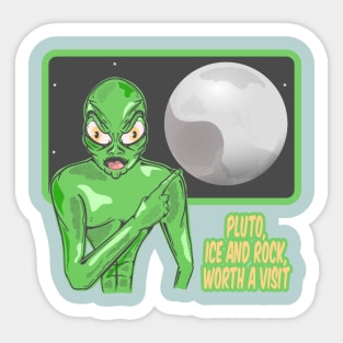 Pluto funny alien Sticker